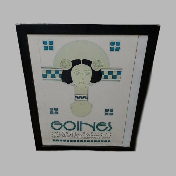 Vintage Art Poster Lithograph Framed David Lance Goines 1976 #61 Sarah Leverett
